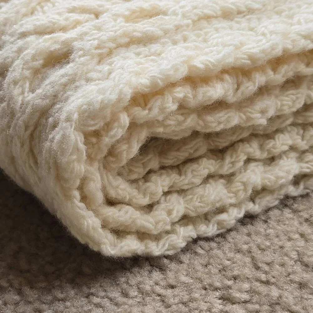 Aran Sweater Market Wool Cashmere Cable Scarf Thick